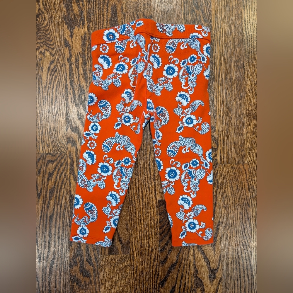 Red/White/Blue Floral Paisley Leggings